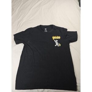 Tom And Jerry Shirt Mens Large‎ Black Flame Cat Mouse Club Graphic Tee Cartoon